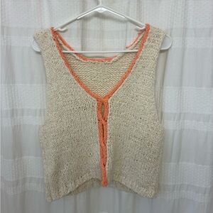 NWOT Free People Crochet Sweater Vest Top